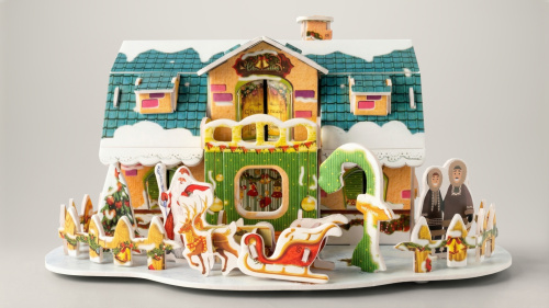 Пазл 3Д Новогодняя деревня