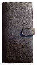 Дорожное портмоне двойного сложения (коричневый цвет)