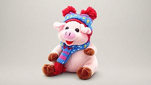 Игрушка мягкая "Поросенок в шапке"