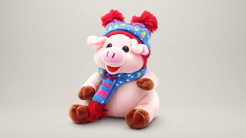 Игрушка мягкая "Поросенок в шапке"