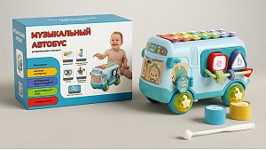 Развивающаяся игрушка, сортер "Автобус" (в коробке без окна)