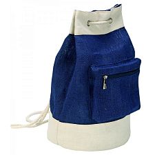 Рюкзак из джута с карманом на молнии 41*38*23 см