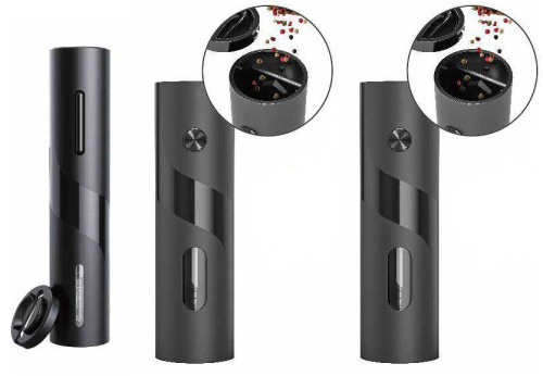 Набор из 2шт электрических мельниц и 1шт штопора (№1) Розовое золото фото 2