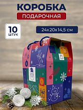 Набор коробка с новогодним дизайном (200*240*140) 10шт