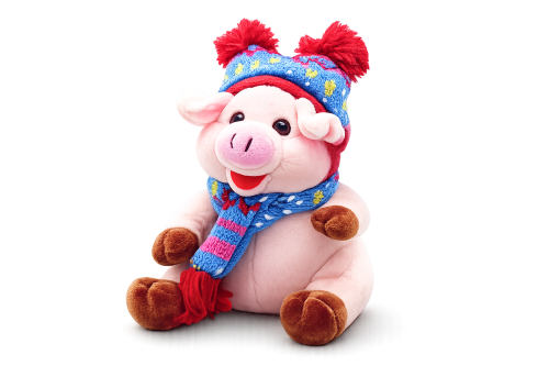 Игрушка мягкая "Поросенок в шапке" фото 3