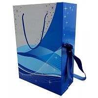Складная коробка с лентами (голубой цвет) (30*43*15,5 см)