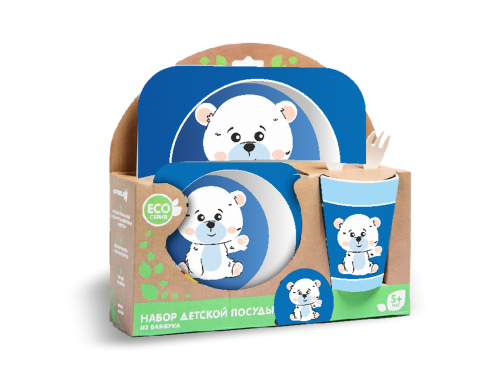 Набор бамбуковой посуды "Мишки" 